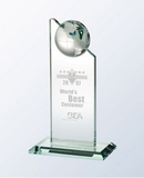 Custom Jade Glass World Globe Pinnacle Award, Large (10-1/2