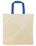 Natural Tote Bag w/ Short Contrasting Color Web Handles - Blank (14"x14"), Price/piece