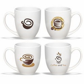 Coffee mug, 15 oz. Bistro Ceramic Mug, Advertising Ceramic Mug, Personalised Mug, Custom Mug, 4.25" H x 3.75" Diameter x 2.25" Diameter