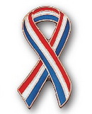 Custom Cutout Patriotic Ribbon Stock Pin