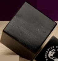 Custom Black Marble Cube Paperweight (4")