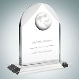 Custom Distinguished Globe Arch Optical Crystal Award (Medium), 7 1/2