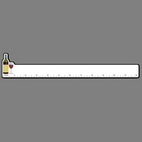 12" Ruler W/ Full Color Wine Bottle & Wine Glass