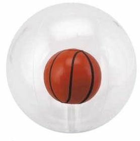 Custom 16" Inflatable Transparent Beach Ball W/ Inflatable Basketball Insert