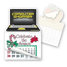 Laptop Computer Shape Custom Calendar Pad Sticker With Tear Away Calendar, 4" L X 3" W