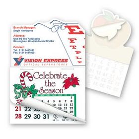 Eye Glasses Shape Custom Printed Calendar Pad Sticker W/ Tear Away Calendar, 4" L X 3" W