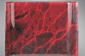 Custom Red Marbleized Acrylic Crescent Award (5"x7")