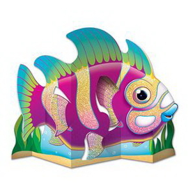 Custom Glittered Fish Centerpiece, 11" H x 13" L