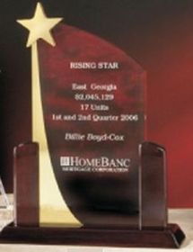 Custom Red Shooting Star Acrylic Award (12")