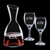 Custom 48 Oz. Rathburn Carafe with 2 Wine Glasses