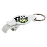 Custom Round Beverage Wrench Bottle Opener w/ Key Chain, Pad Printed - Colors
