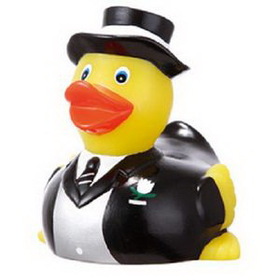Custom Rubber Lover Groom Duck, 3 1/2" L x 3 1/4" W x 3 1/2" H