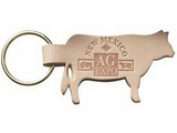 Custom 2-Sided Natural Leather Cow Keychain