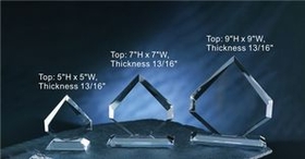 Custom Peach Award optical crystal award trophy., 5" L x 5" Diameter