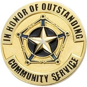 Blank Scholastic Award Pin (Outstanding Community Service), 1" Diameter