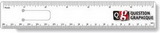Custom .020 White Plastic Punched Clip Bookmark Rulers - 1.25