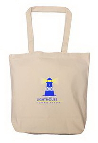 Custom Large Cotton Tote Bag, 18" W x 16.5" H x 5.5" D