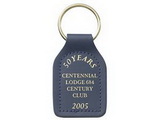 Custom Top Grain Leather 2-Sided Sewn Key Tag with Round Corners (2 7/8