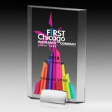 Custom Rectangular Beveled Award w/ Chrome Base - 4 Color Process (5