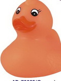 Custom Rubber Spring Time Orange Duck Toy, 2 3/4