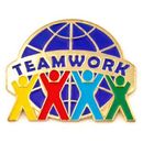 Blank Teamwork World Lapel Pin, 7/8
