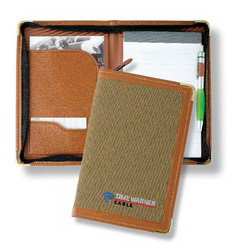 Custom Edge Embroidered Jr. Zipper Folder, 6" W x 8 1/2" H
