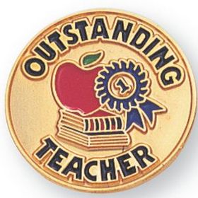 Blank Scholastic Award Pin (Outstanding Teacher), 3/4" Diameter
