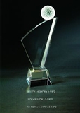 Custom Golf Optical Crystal Award Trophy., 9.5