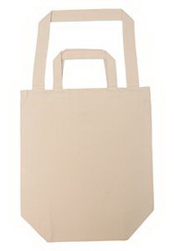 Blank Dual Handle Cotton Shopping Bag, 16" W x 18" H x 7" D