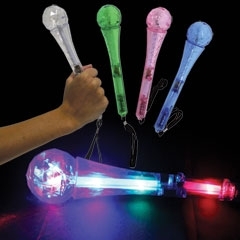 9" Light Up White Toy Microphone