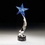 Custom Signature Series Blazing Star Award w/ Art Glass & Stonecast Base, 22" H x 5" Diameter, Price/piece