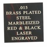 Custom Marbled Red/Black Brass Plated Steel Engraving Sheet Stock (12