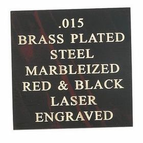 Custom Marbled Red/Black Brass Plated Steel Engraving Sheet Stock (12"X24"X0.015")