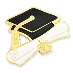 Blank Graduation Cap & Diploma Pin, 1" W