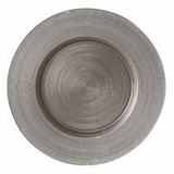 Custom Set of 4 Metallic Gray Plate w/ Glitter Edge (13
