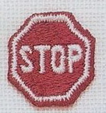 Custom Potpourri Embroidered Applique - Stop Sign