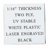 Custom White Over Black 2-Ply Plastic Engraving Sheet Stock (12