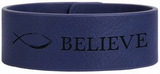 Custom BLUE Laserable Leatherette Cuff Bracelet, 9 1/2