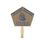 Custom Recycled Fan - Church Shape Single Paper Hand Fan - Wood Stick Handle, Price/piece
