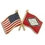 Blank Arkansas & Usa Flag Pin, 1 1/8" W, Price/piece
