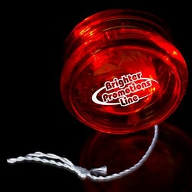 Custom 2" Light-Up Clear/Clear Yo-Yo with Red LED