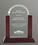Custom 7" Premier Arched Glass Award with Mahogany Base, Price/piece