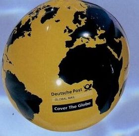 Custom Inflatable Globe Ball - Yellow/ Black / 20"