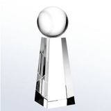 Custom Optical Crystal Champion Baseball Trophy - Small, 6