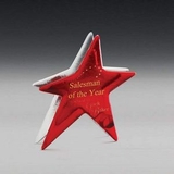 Custom Ruby Star Art Glass Award (6