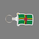 Key Ring & Punch Tag W/ Tab - Full Color Dominica Flag