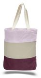 12 Oz. Canvas Tri Color Tote Bag w/ Gusset - Blank (15