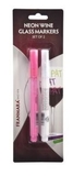 Blank Set Of 2 Neon Wine Glass Markers (White & Pink)