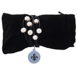 Custom 7 Pearl Leather Bracelet, 8.5