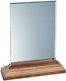 Custom Large Vertical Desk Plaque with Beveled Walnut Base, 9